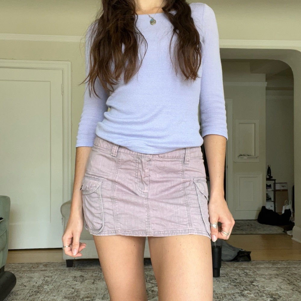 Lilac cargo mini skirt
